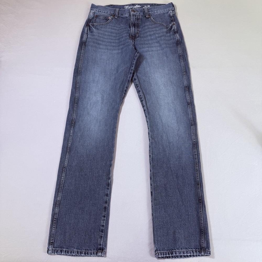 Wrangler Men's Slim Straight Jeans - Medium Wash Blue
